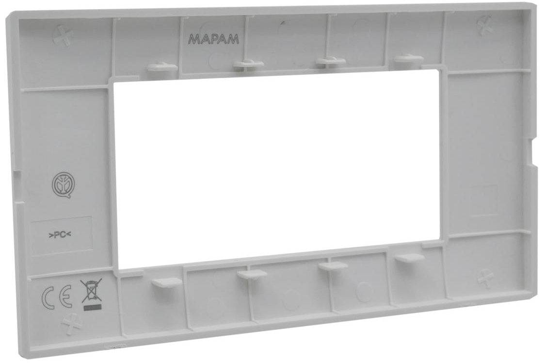 Placca 4 posti argento Soft Touch compatibile Vimar Plana