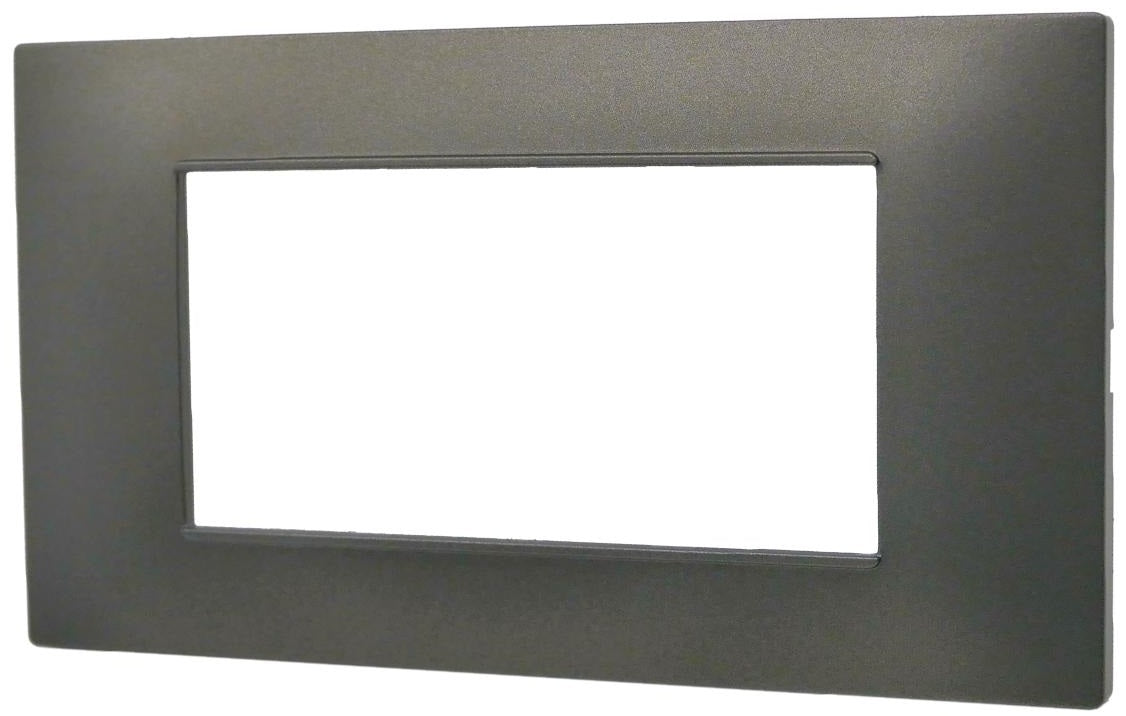 Placca 4 posti testa di moro Soft Touch compatibile Vimar Plana