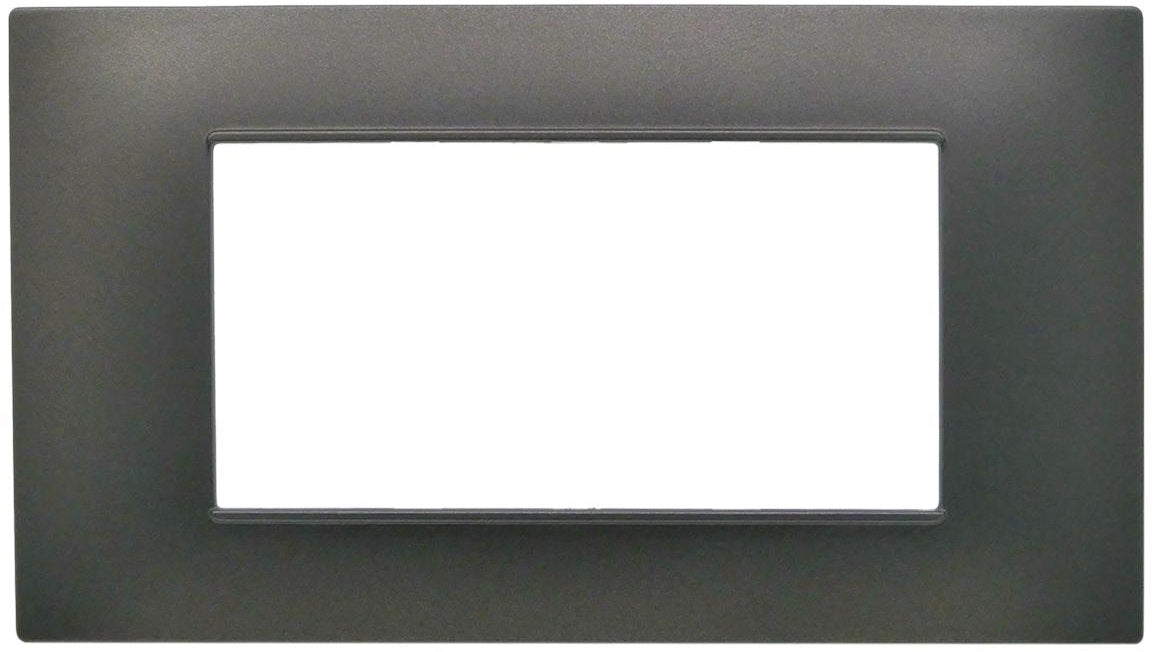 Placca 4 posti testa di moro Soft Touch compatibile Vimar Plana