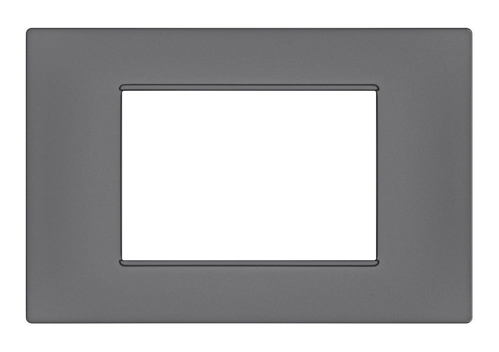 Placca 3 posti grigio Soft Touch compatibile Vimar Plana