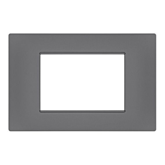 Placca 3 posti grigio Soft Touch compatibile Vimar Plana