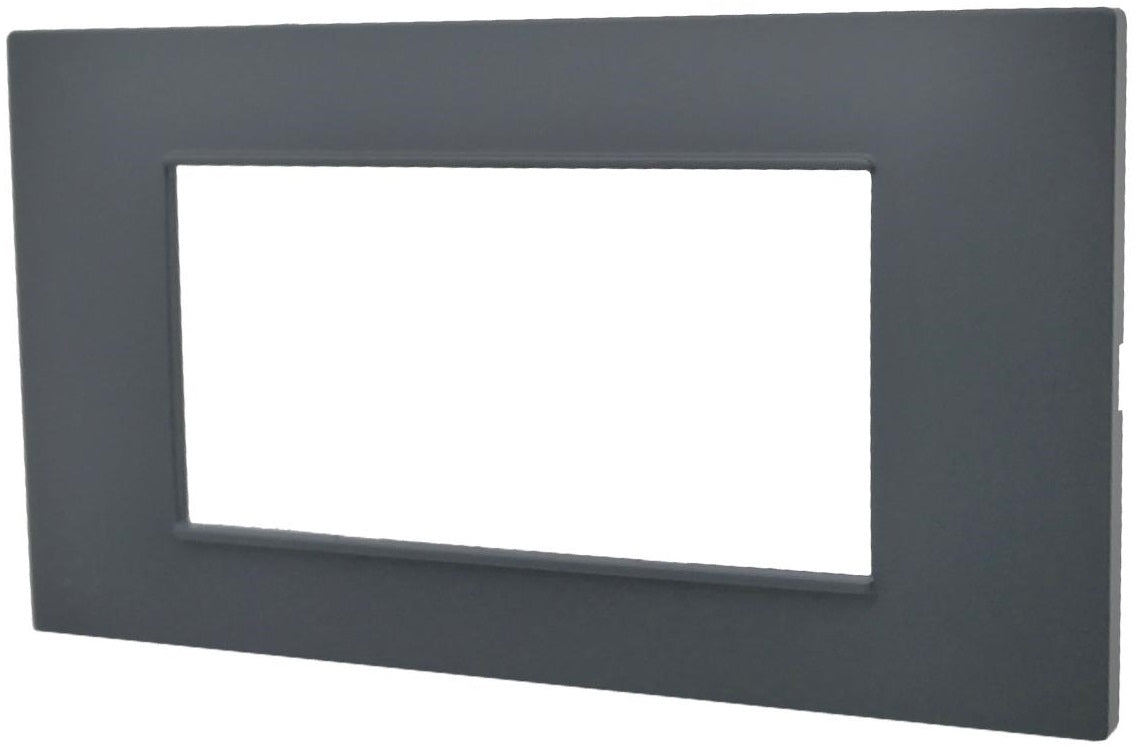 Placca 4 posti antracite Soft Touch compatibile Vimar Plana