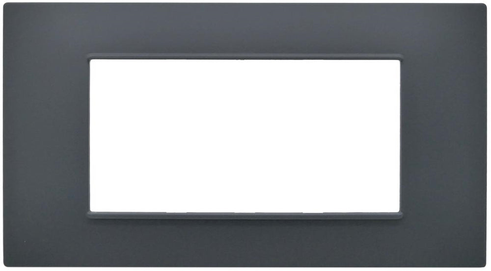 Placca 4 posti antracite Soft Touch compatibile Vimar Plana