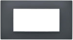 Placca 4 posti antracite Soft Touch compatibile Vimar Plana