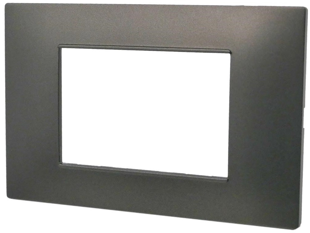 Placca 3 posti testa di moro Soft Touch compatibile Vimar Plana