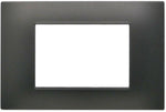 Placca 3 posti testa di moro Soft Touch compatibile Vimar Plana