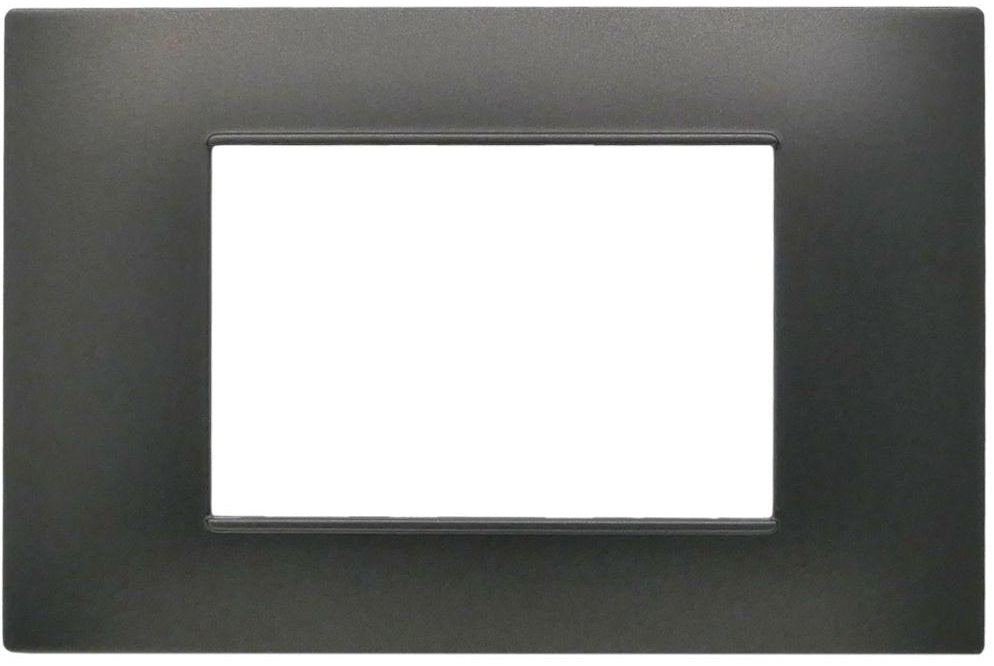 Placca 3 posti testa di moro Soft Touch compatibile Vimar Plana
