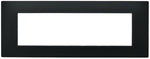Placca 7 posti nera Soft Touch compatibile Vimar Plana