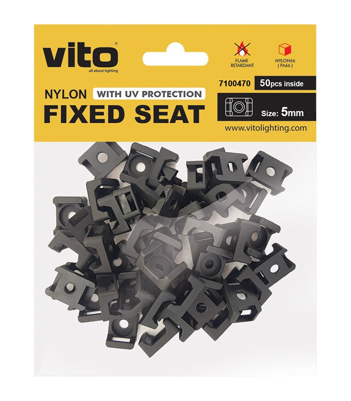 Supporto per fascette 5mm nero confezione da 50 Vito 6972538047755 7100470 EL3118