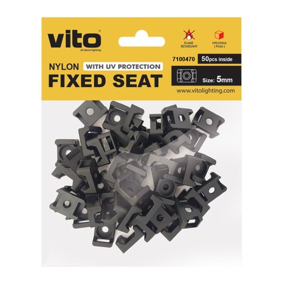 Supporto per fascette 5mm nero confezione da 50 Vito