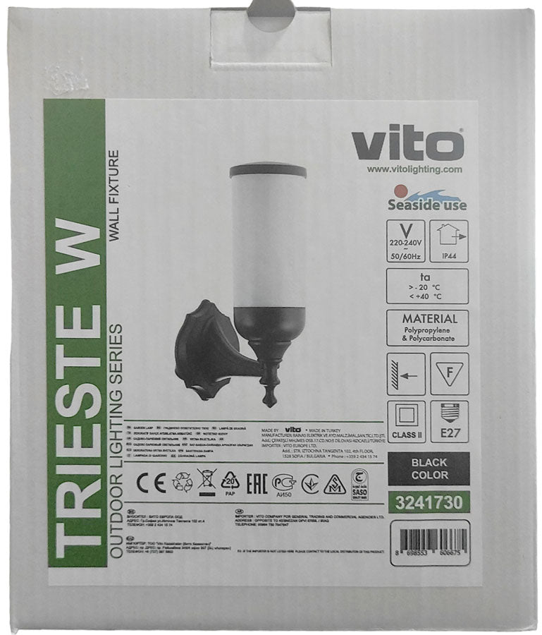 Applique da esterno 1xE27 IP44 Φ95x160x280mm  8698553606675 3241730 EL3136