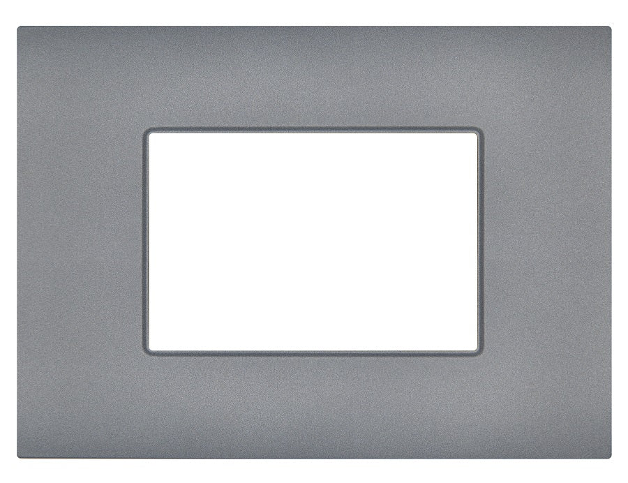 Placca 3 posti grigio compatibile Vimar Arké 0793541339592 R9003-8 EL314