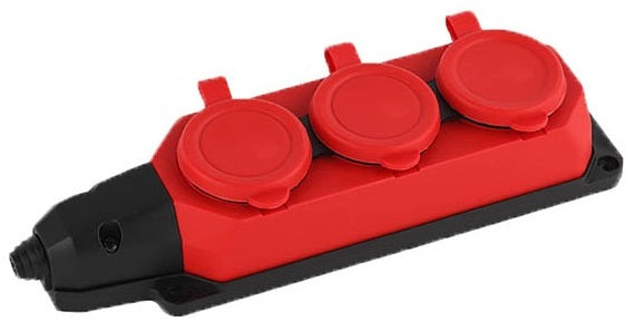 Multipresa schuko 3 posti 2P+T IP44 rossa Vito 8698553613437 8006680 EL3142