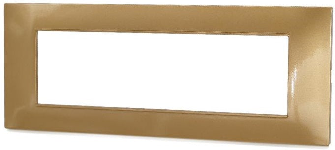 Placca in tecnopolimero 7 posti color oro compatibile Vimar Plana 6970597464520 6007-12 EL3148