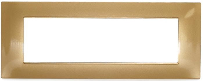 Placca in tecnopolimero 7 posti color oro compatibile Vimar Plana