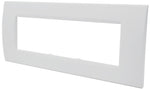 Placca 7 posti bianca Soft Touch compatibile Living International