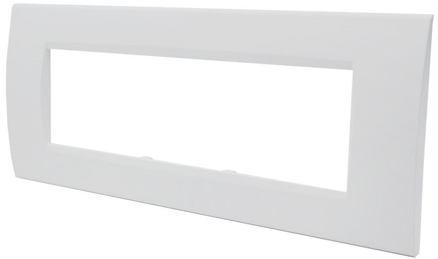 Placca 7 posti bianca Soft Touch compatibile Living International