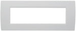 Placca 7 posti bianca Soft Touch compatibile Living International