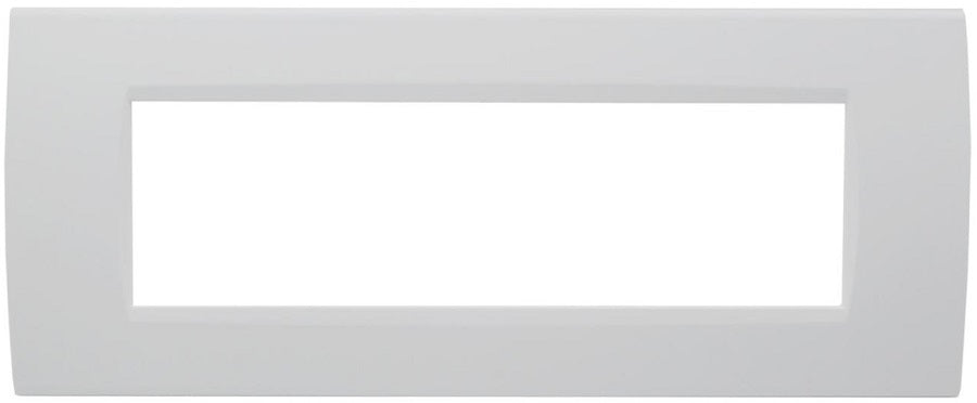 Placca 7 posti bianca Soft Touch compatibile Living International