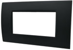 Placca 3 posti nera Soft Touch compatibile Living International
