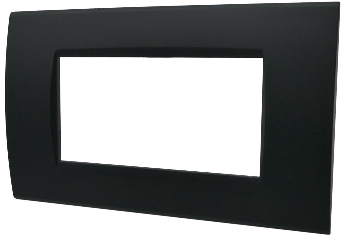 Placca 3 posti nera Soft Touch compatibile Living International