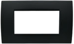 Placca 4 posti nera Soft Touch compatibile Living International