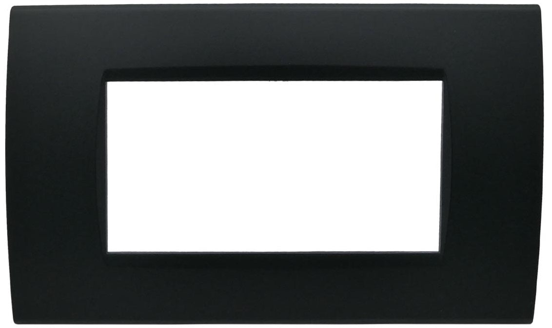 Placca 4 posti nera Soft Touch compatibile Living International