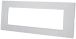 Placca 7 posti bianca Soft Touch compatibile Vimar Plana