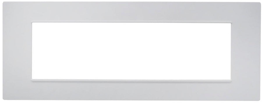 Placca 7 posti bianca Soft Touch compatibile Vimar Plana