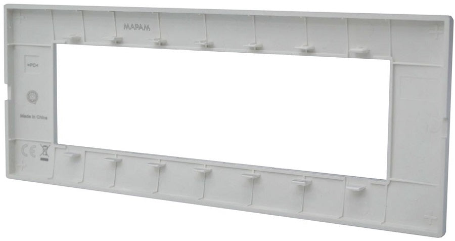 Placca 7 posti argento Soft Touch compatibile Vimar Plana