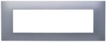 Placca 7 posti argento Soft Touch compatibile Vimar Plana