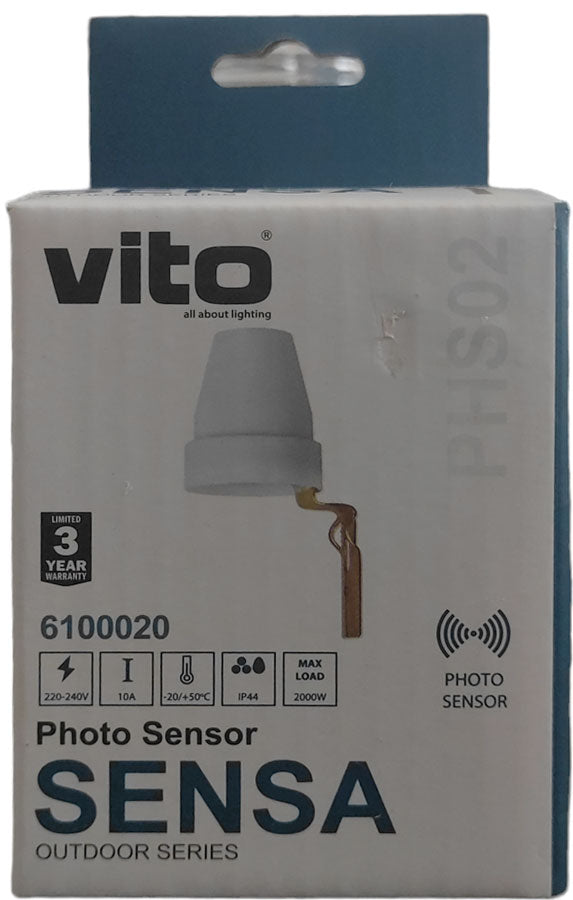 Sensore crepuscolare 2000W 10A PHS02 Vito 8697548436525 6100020 EL3168