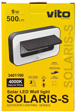 Lampada solare applique LED da parete 5W 500lm 4000k luce naturale 6977231352717  3401190 EL3176