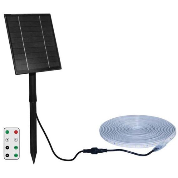 Striscia LED da esterno 5m con pannello solare 18W 900Lm 3000k luce calda