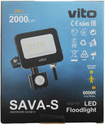 Faro LED da esterno con sensore PIR 20W 2000Lm luce fredda 6000K IP65 6970233833772 3022710 EL3185