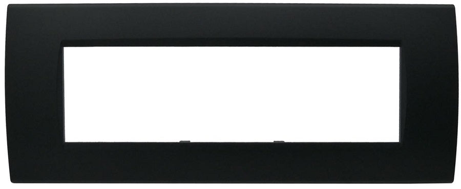 Placca 7 posti nero Soft Touch compatibile Living International