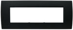 Placca 7 posti nero Soft Touch compatibile Living International