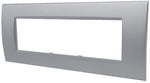 Placca 7 posti argento Soft Touch compatibile Living International