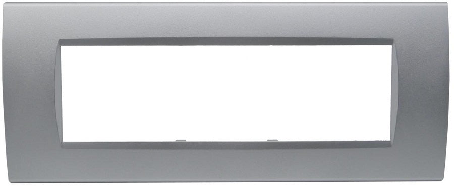 Placca 7 posti argento Soft Touch compatibile Living International