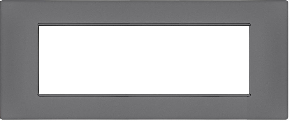 Placca 7 posti grigio Soft Touch compatibile Vimar Plana