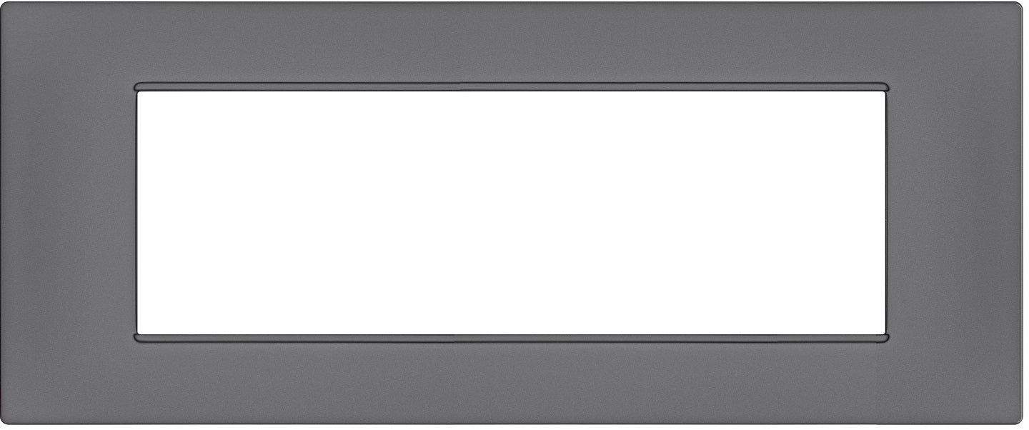 Placca 7 posti grigio Soft Touch compatibile Vimar Plana