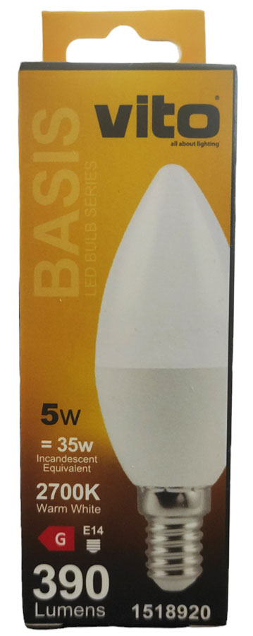 Lampadina LED E14 5W 390Lm 2700K bianco caldo  6972538046130 1518920 EL3200