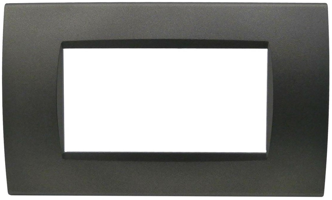 Placca 4 posti testa di moro Soft Touch compatibile Living International
