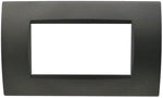 Placca 4 posti testa di moro Soft Touch compatibile Living International