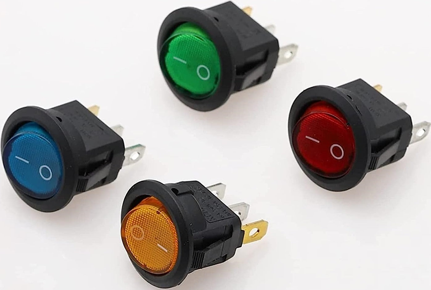 Interruttore luminoso a bilanciere rotondo 12V 20A confezione da 20 EL3204