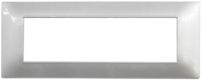 Placca in tecnopolimero 7 posti color argento compatibile Vimar Plana