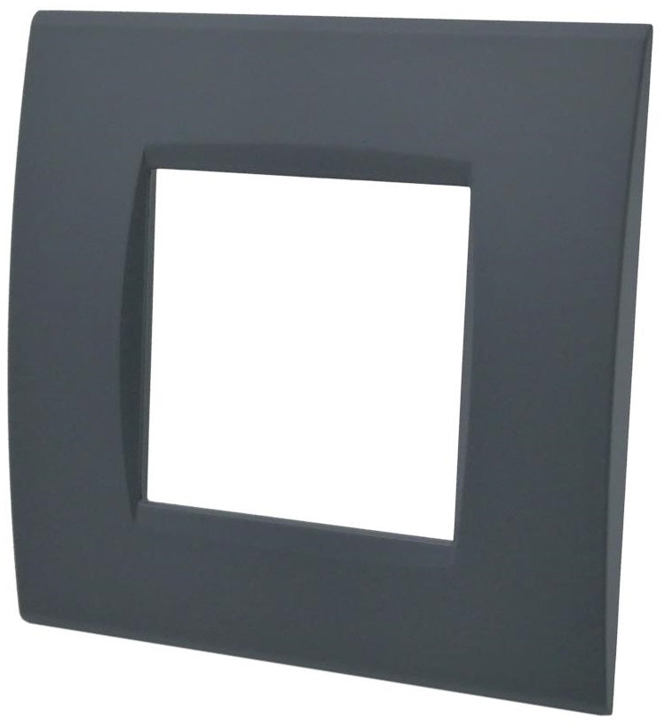 Placca 2 posti antracite Soft Touch compatibile Living International