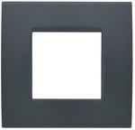Placca 2 posti antracite Soft Touch compatibile Living International