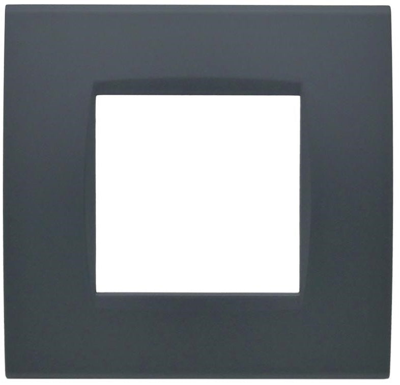 Placca 2 posti antracite Soft Touch compatibile Living International