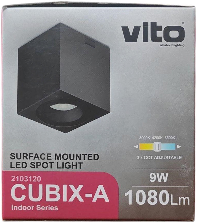 Faretto LED da soffitto 9W 3xCCT 1080lm 9*9*10CM nero 6977231352618 2103120 EL3225